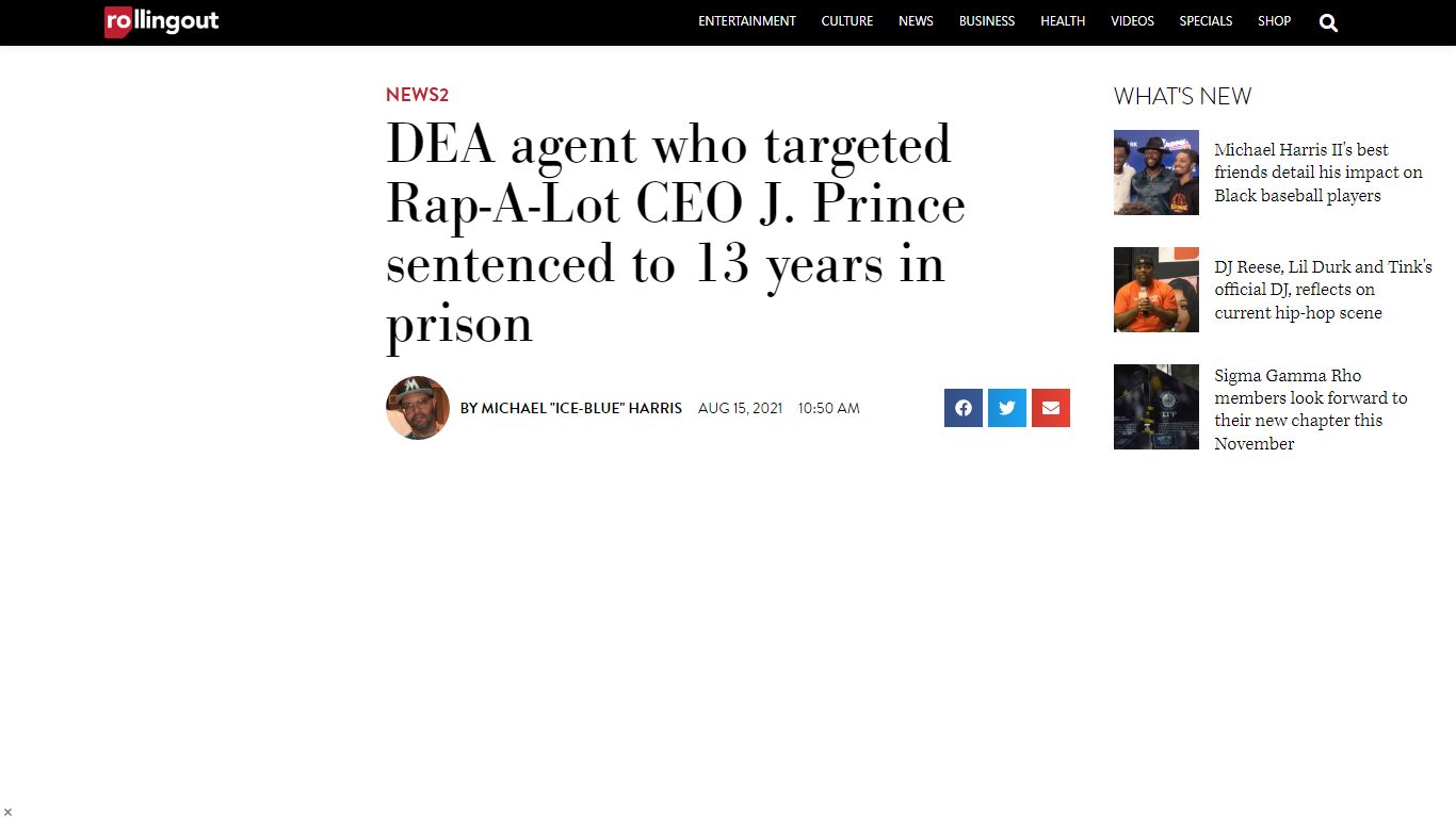 DEA agent who targeted Rap-A-Lot CEO J. Prince sentenced to 13 years in ...